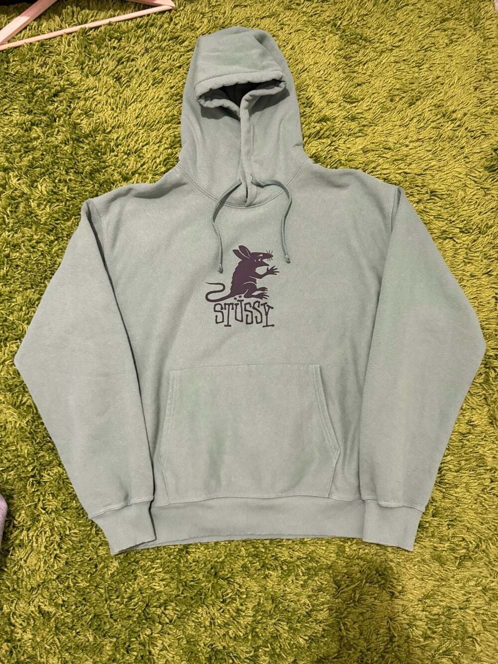 Stussy Rat Graphic Hoodie Sage Green